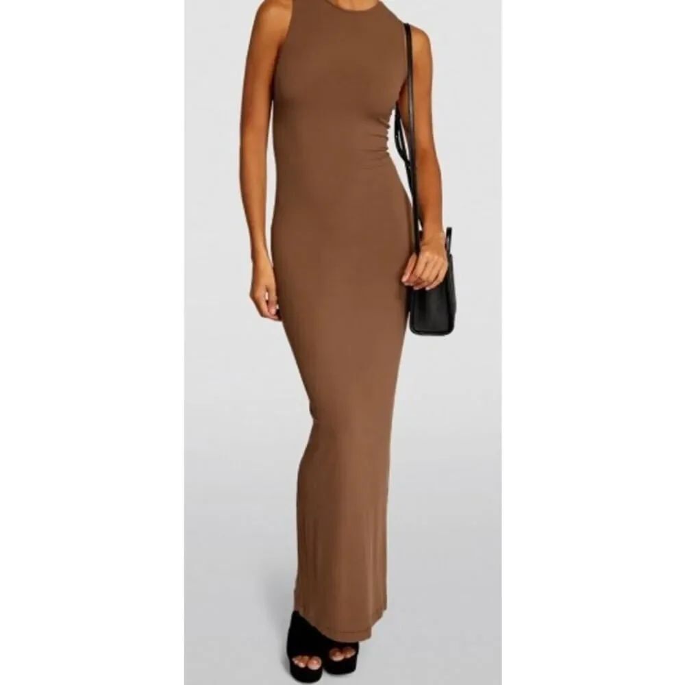 Skims SOFT LOUNGE SLEEVELESS LONG DRESS | OXIDE Sz. 2XL